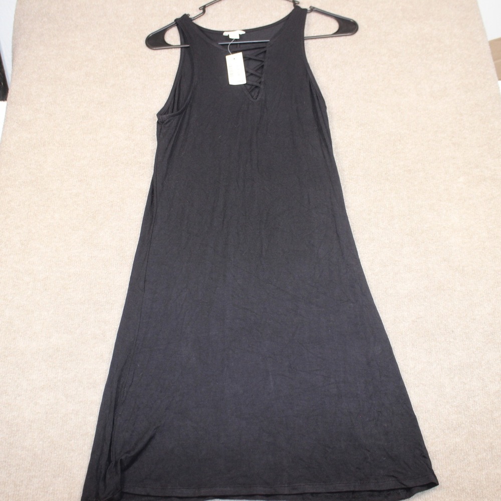 Aeropostale Womens XS Black Lattice V-Neck Sleeveless Mini Dress NWT